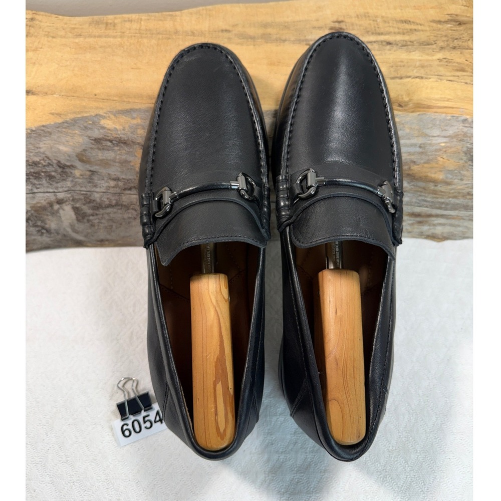 Johnston & Murphy Mens Black Leather Bit Loafers 11M 20-2775 Sheepskin Lined - Picture 8 of 8